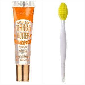 2 Piece Mango Butter Broadway Clear Lip Gloss Silicone Exfoliating Lip Scrubber